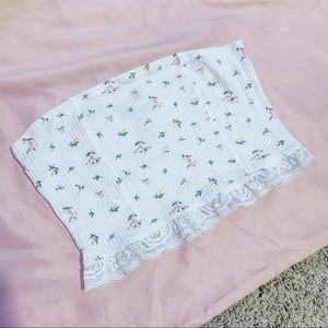 Forever 21 White Flower Lace Tube Top